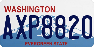 WA license plate AXP8820