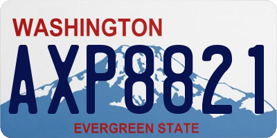 WA license plate AXP8821