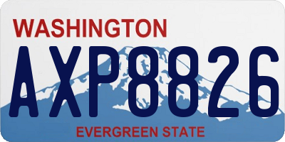 WA license plate AXP8826