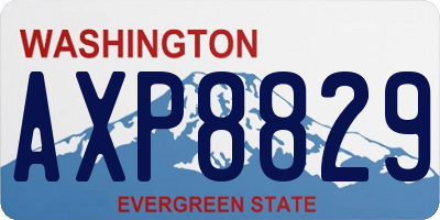 WA license plate AXP8829
