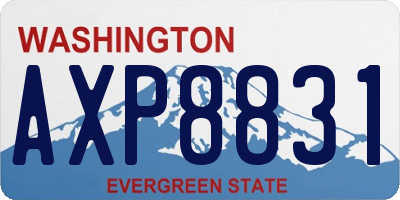 WA license plate AXP8831