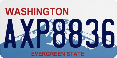 WA license plate AXP8836