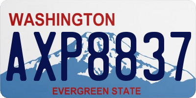 WA license plate AXP8837