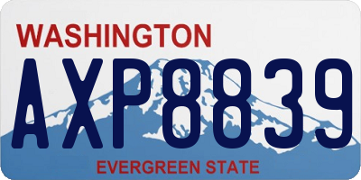 WA license plate AXP8839
