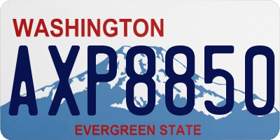 WA license plate AXP8850