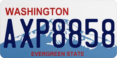 WA license plate AXP8858