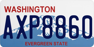 WA license plate AXP8860