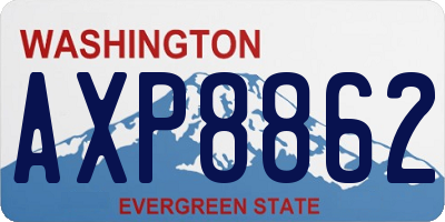 WA license plate AXP8862