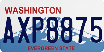 WA license plate AXP8875