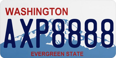 WA license plate AXP8888