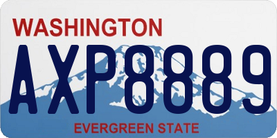WA license plate AXP8889