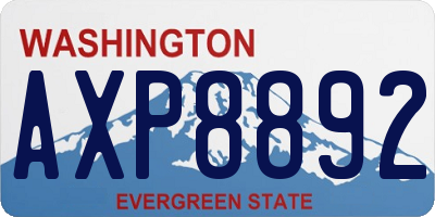 WA license plate AXP8892