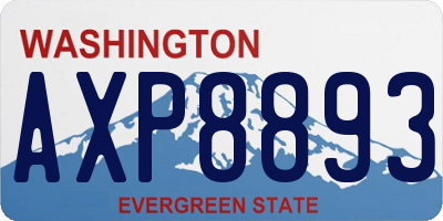 WA license plate AXP8893