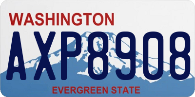 WA license plate AXP8908