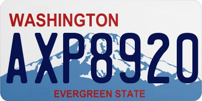 WA license plate AXP8920