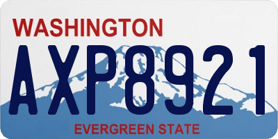 WA license plate AXP8921