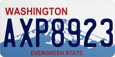 WA license plate AXP8923
