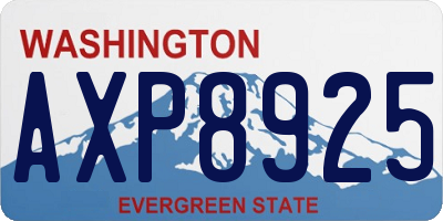 WA license plate AXP8925