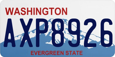 WA license plate AXP8926