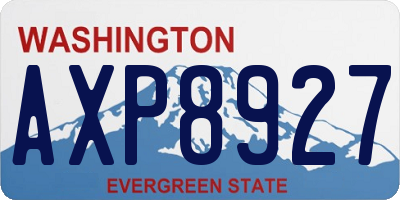 WA license plate AXP8927