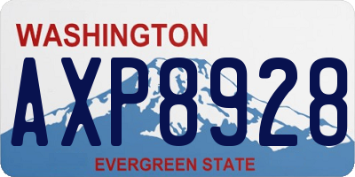 WA license plate AXP8928