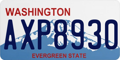 WA license plate AXP8930