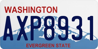 WA license plate AXP8931