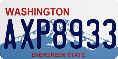 WA license plate AXP8933