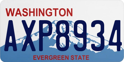 WA license plate AXP8934