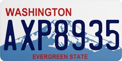 WA license plate AXP8935