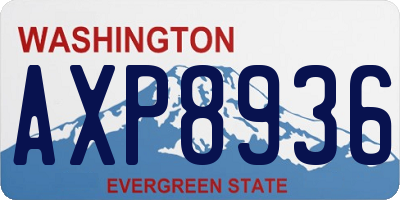 WA license plate AXP8936