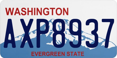 WA license plate AXP8937