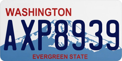 WA license plate AXP8939