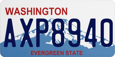 WA license plate AXP8940