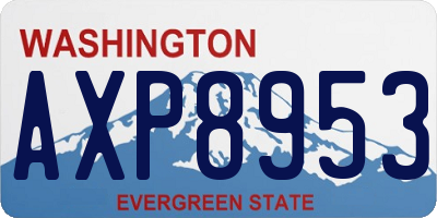 WA license plate AXP8953