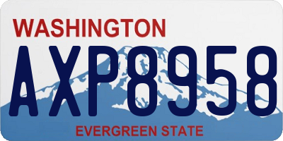 WA license plate AXP8958