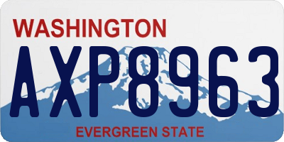 WA license plate AXP8963