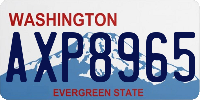 WA license plate AXP8965
