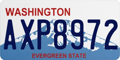 WA license plate AXP8972