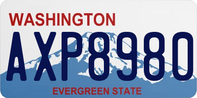 WA license plate AXP8980