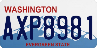 WA license plate AXP8981