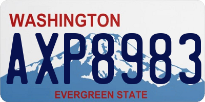 WA license plate AXP8983