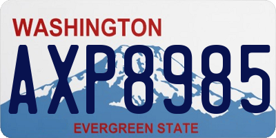 WA license plate AXP8985