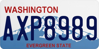 WA license plate AXP8989