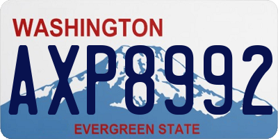 WA license plate AXP8992