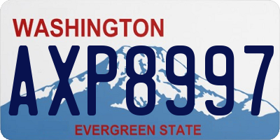 WA license plate AXP8997