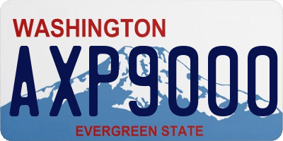 WA license plate AXP9000