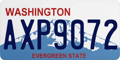 WA license plate AXP9072
