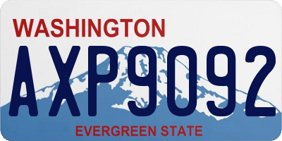 WA license plate AXP9092