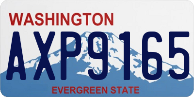 WA license plate AXP9165
